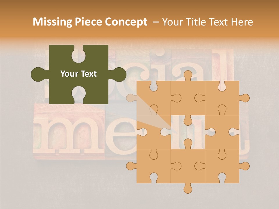 The Word Social Media Written In Wood Type Blocks PowerPoint Template