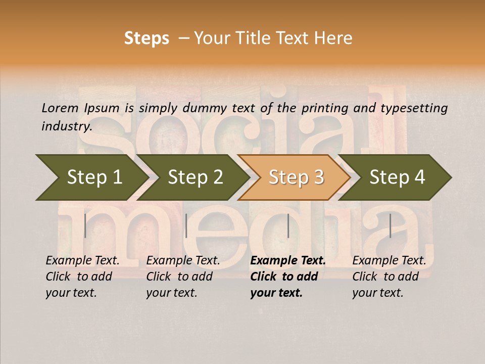 The Word Social Media Written In Wood Type Blocks PowerPoint Template