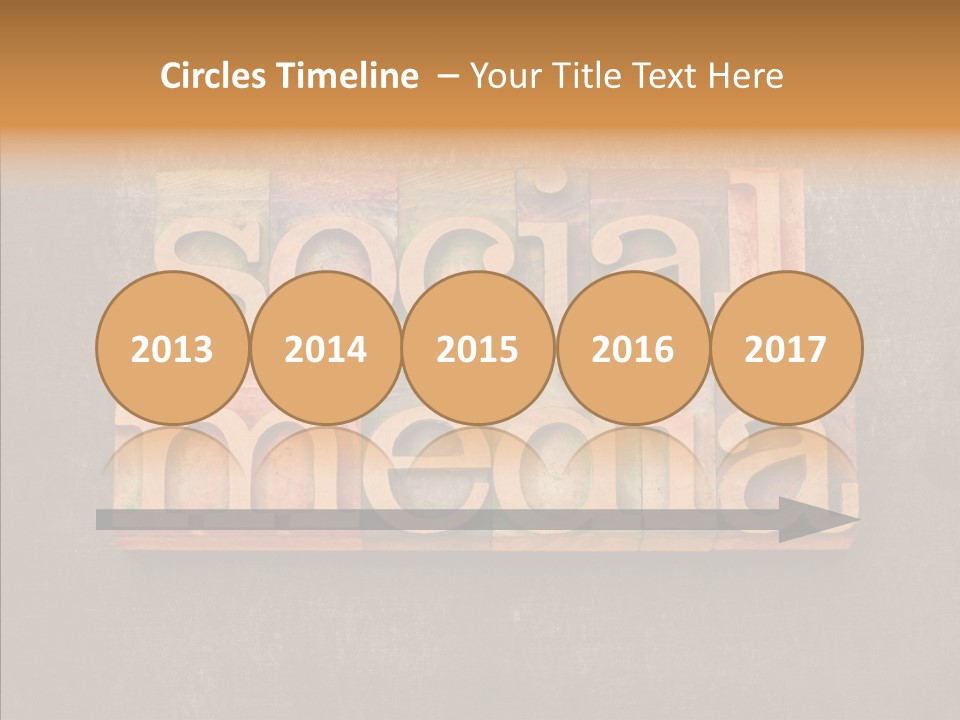 The Word Social Media Written In Wood Type Blocks PowerPoint Template