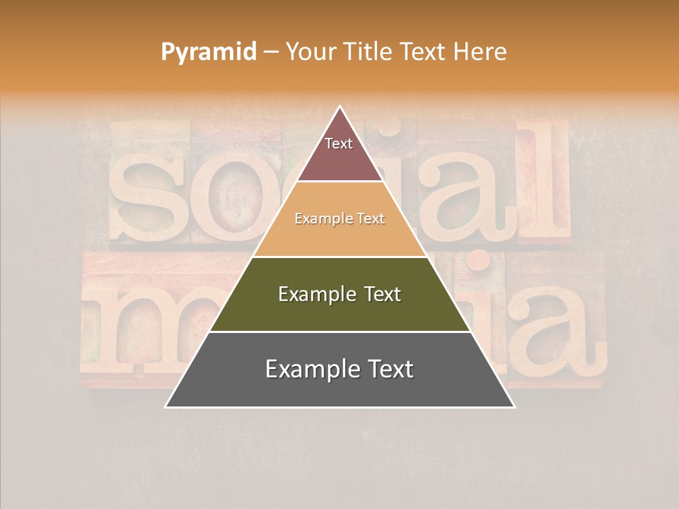 The Word Social Media Written In Wood Type Blocks PowerPoint Template