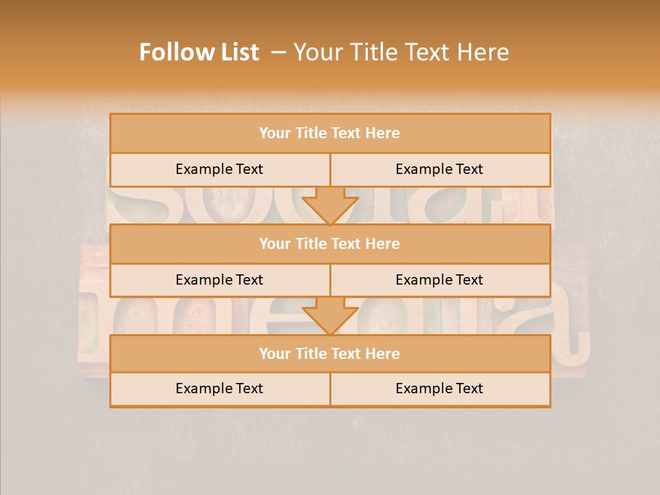 The Word Social Media Written In Wood Type Blocks PowerPoint Template
