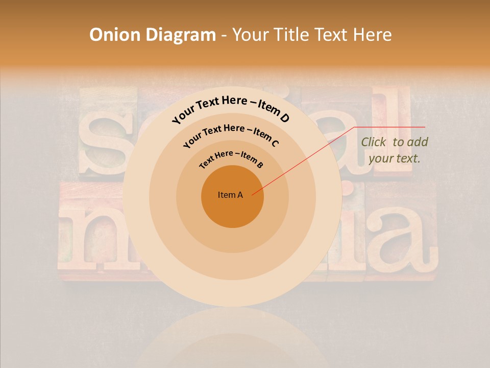 The Word Social Media Written In Wood Type Blocks PowerPoint Template