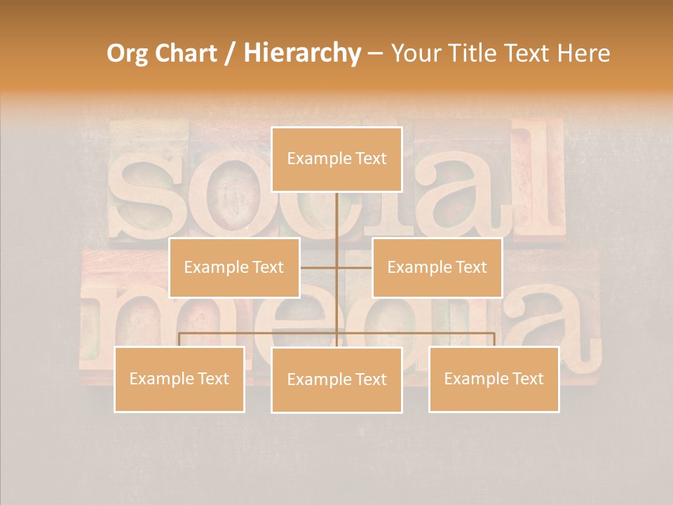 The Word Social Media Written In Wood Type Blocks PowerPoint Template