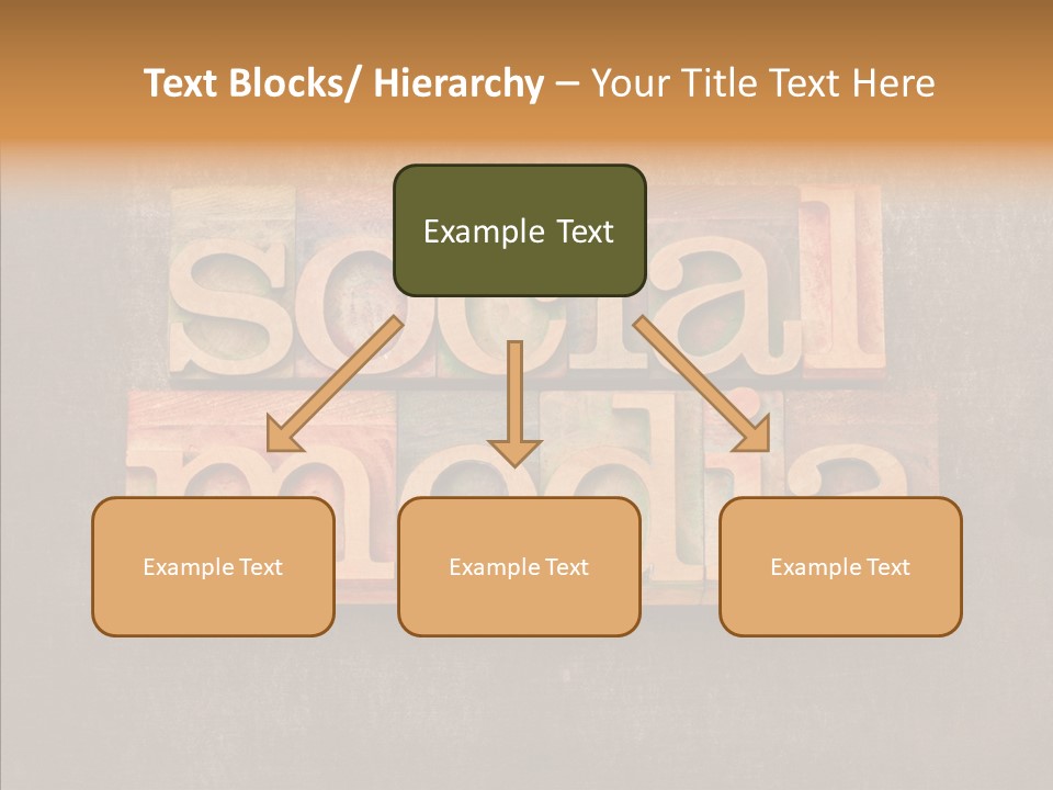 The Word Social Media Written In Wood Type Blocks PowerPoint Template