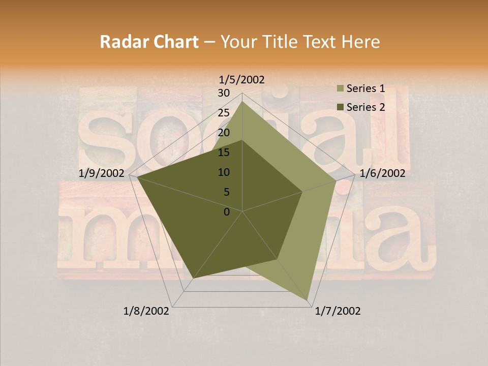 The Word Social Media Written In Wood Type Blocks PowerPoint Template