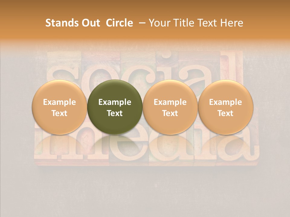 The Word Social Media Written In Wood Type Blocks PowerPoint Template