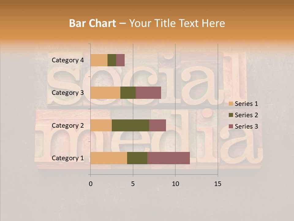 The Word Social Media Written In Wood Type Blocks PowerPoint Template