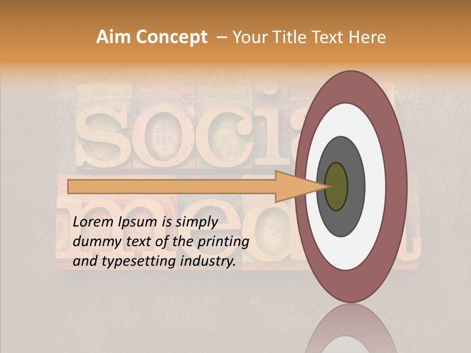 The Word Social Media Written In Wood Type Blocks PowerPoint Template