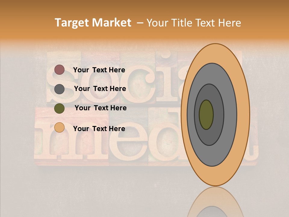 The Word Social Media Written In Wood Type Blocks PowerPoint Template