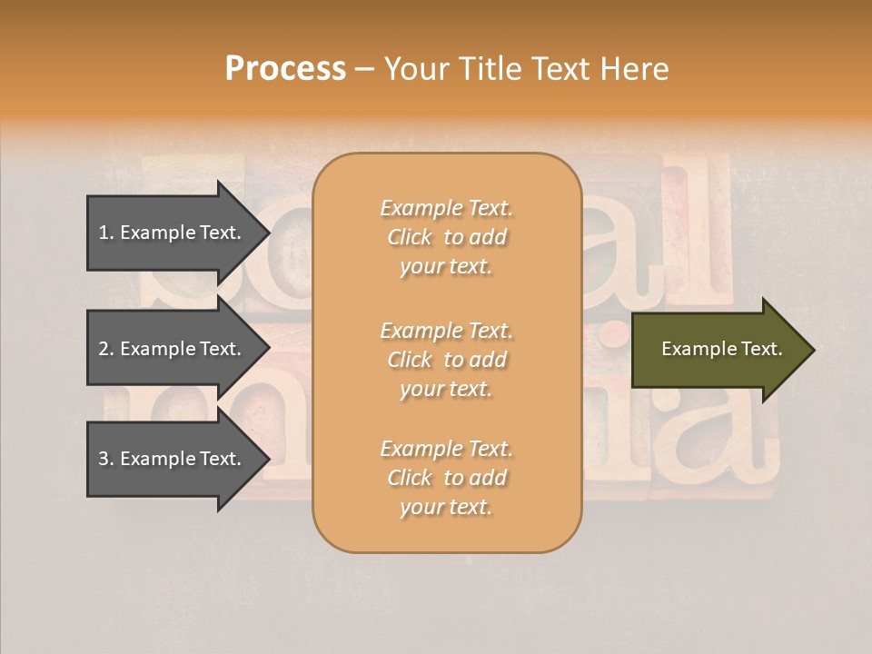 The Word Social Media Written In Wood Type Blocks PowerPoint Template