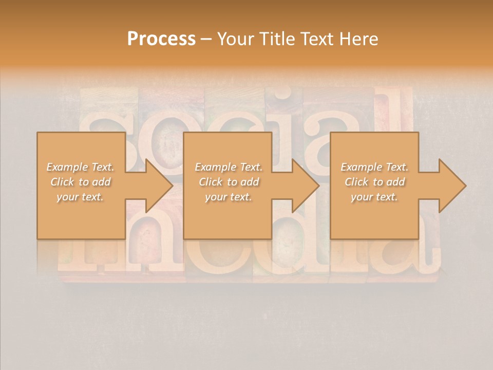 The Word Social Media Written In Wood Type Blocks PowerPoint Template