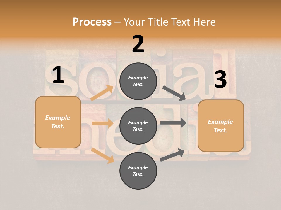 The Word Social Media Written In Wood Type Blocks PowerPoint Template