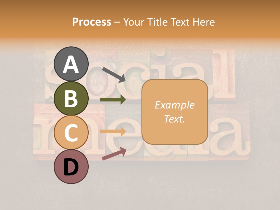 The Word Social Media Written In Wood Type Blocks PowerPoint Template