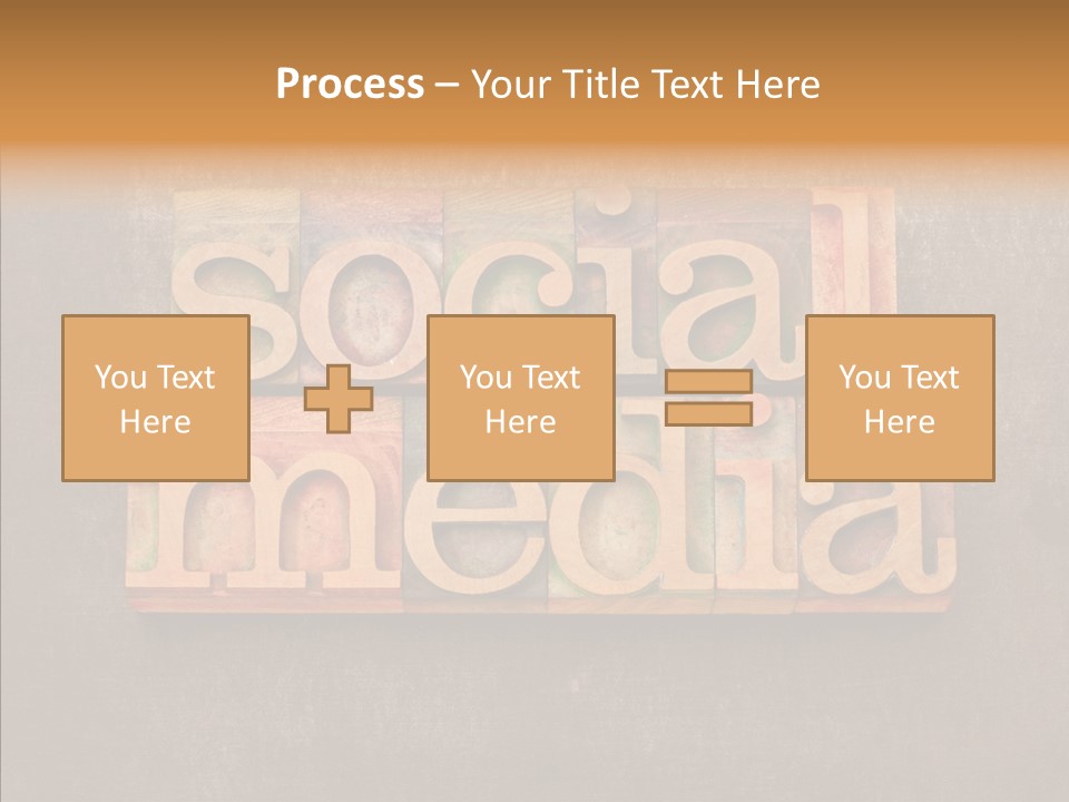 The Word Social Media Written In Wood Type Blocks PowerPoint Template