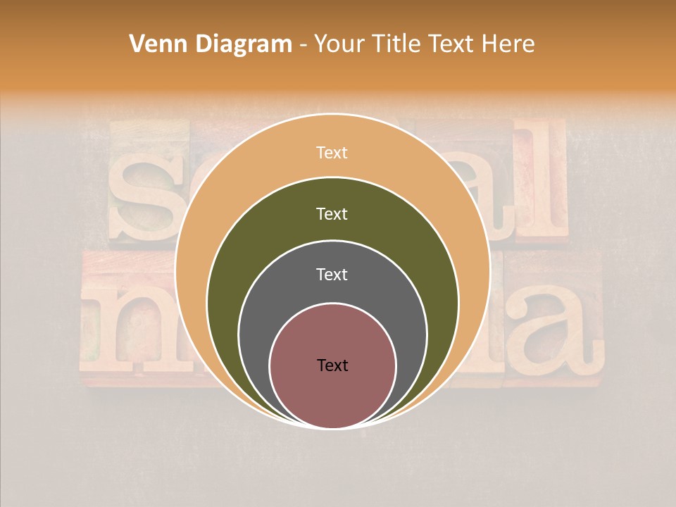 The Word Social Media Written In Wood Type Blocks PowerPoint Template