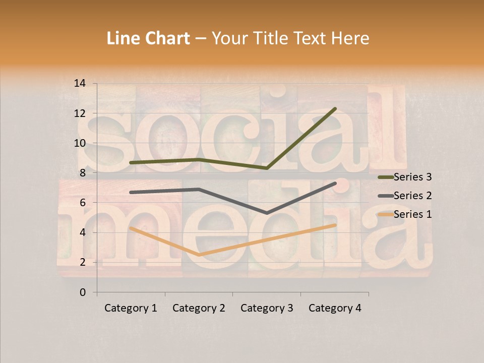 The Word Social Media Written In Wood Type Blocks PowerPoint Template