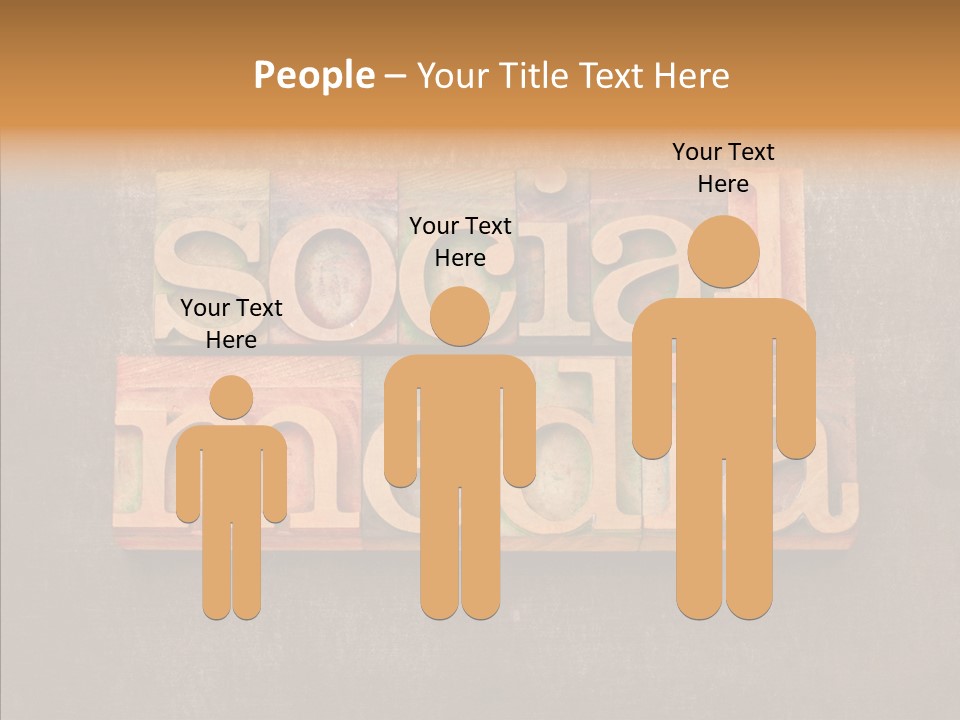 The Word Social Media Written In Wood Type Blocks PowerPoint Template