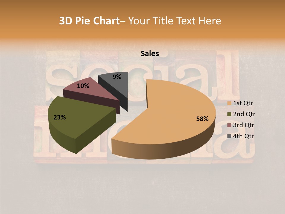 The Word Social Media Written In Wood Type Blocks PowerPoint Template