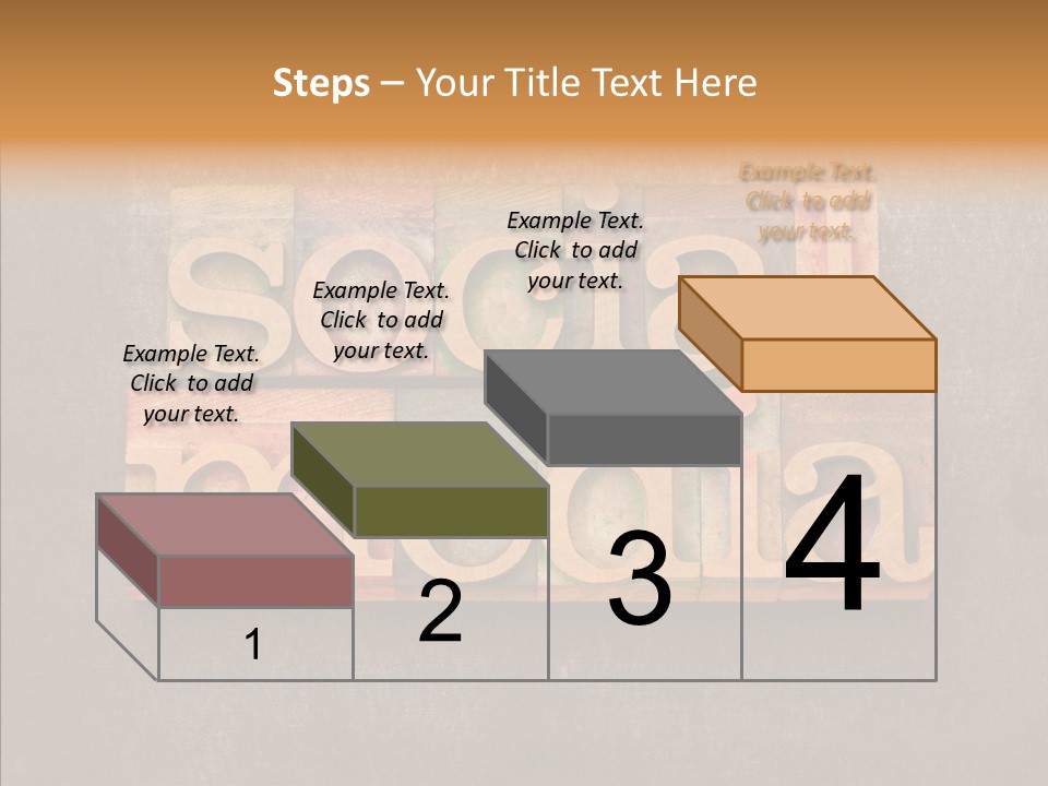 The Word Social Media Written In Wood Type Blocks PowerPoint Template