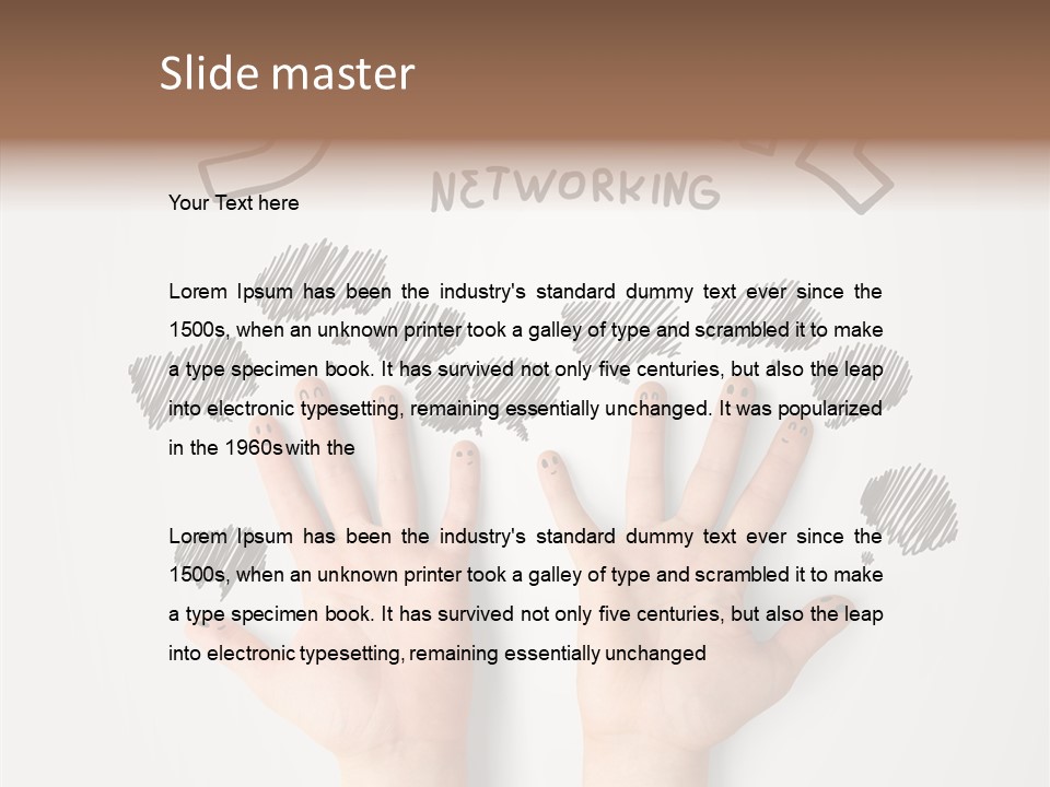 Gray Chat Finger PowerPoint Template