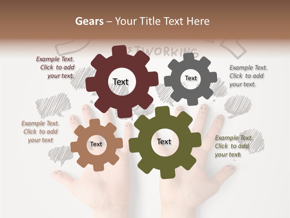 Gray Chat Finger PowerPoint Template