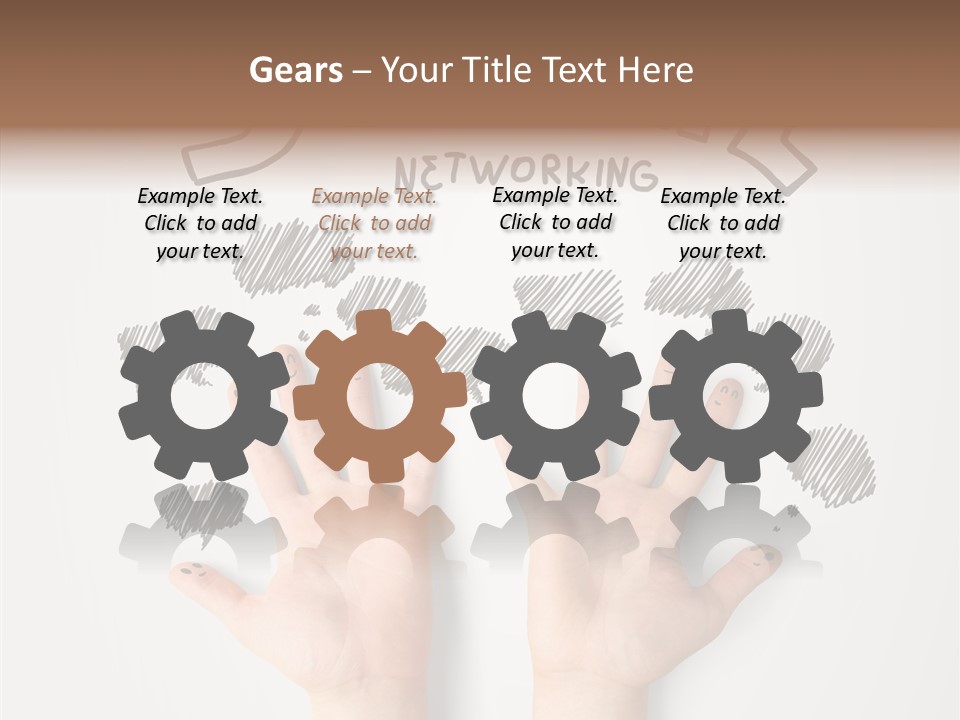 Gray Chat Finger PowerPoint Template
