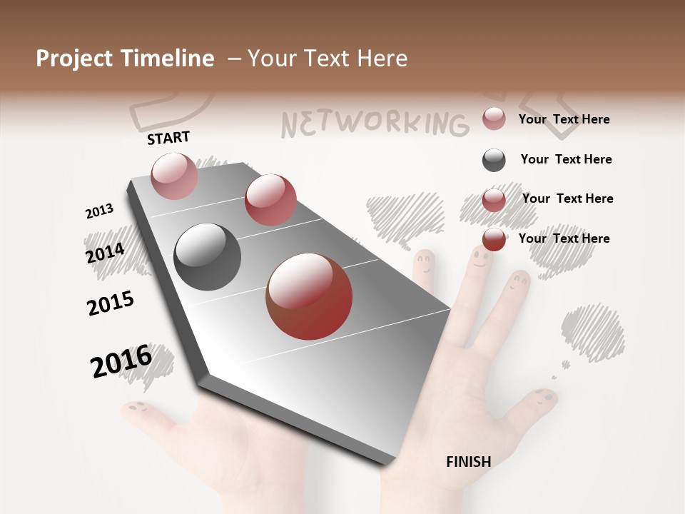 Gray Chat Finger PowerPoint Template