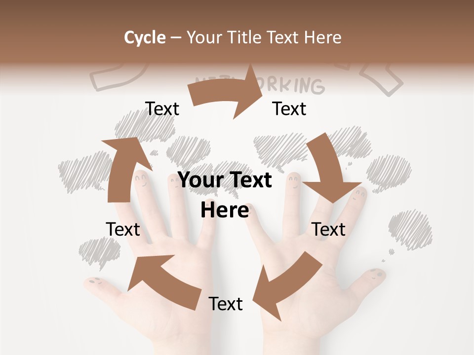 Gray Chat Finger PowerPoint Template