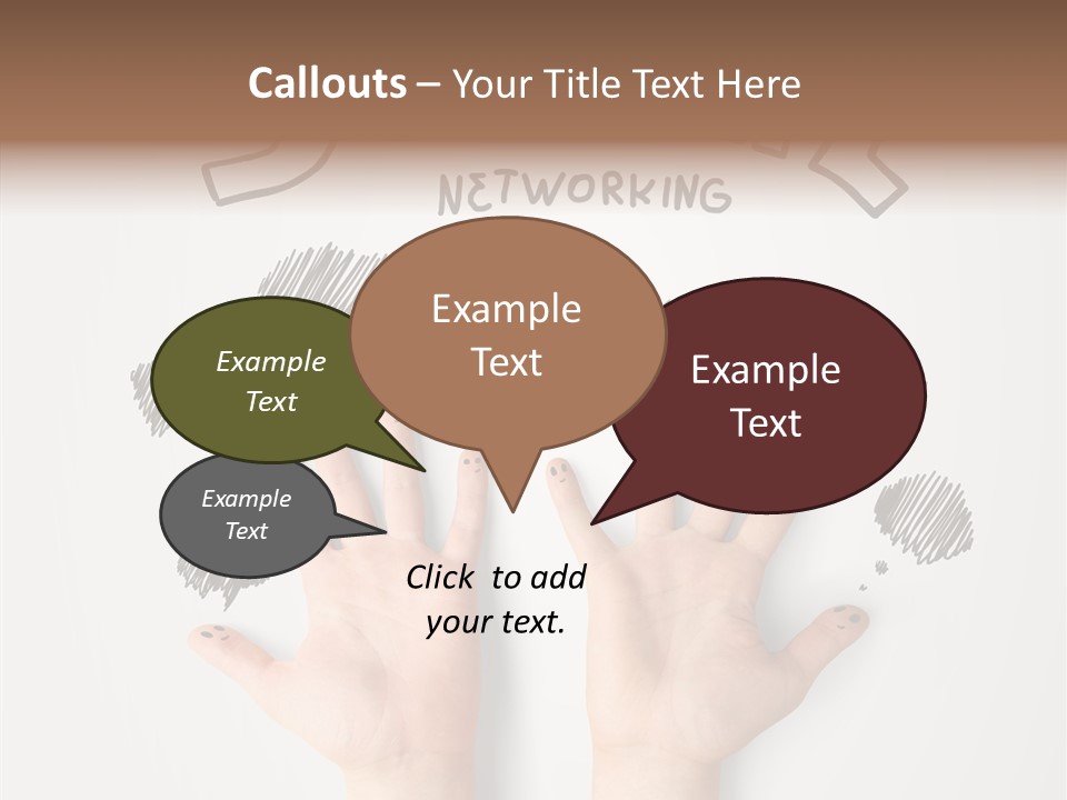 Gray Chat Finger PowerPoint Template