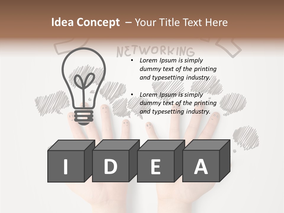 Gray Chat Finger PowerPoint Template