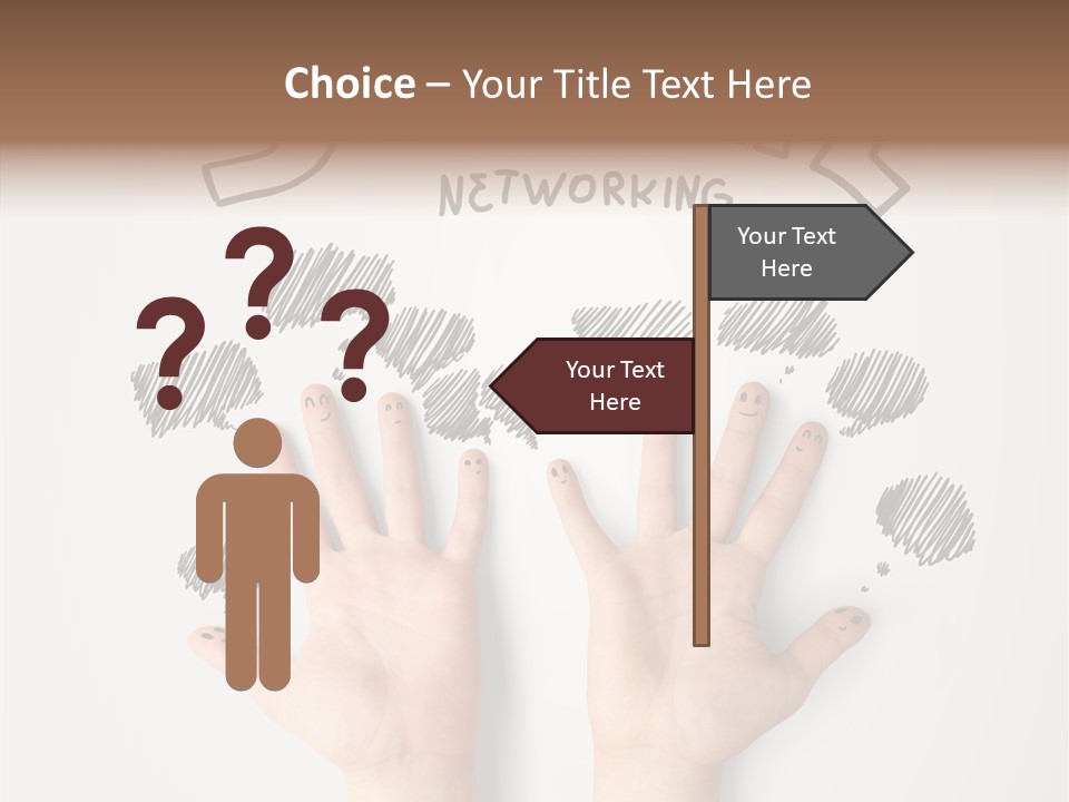Gray Chat Finger PowerPoint Template