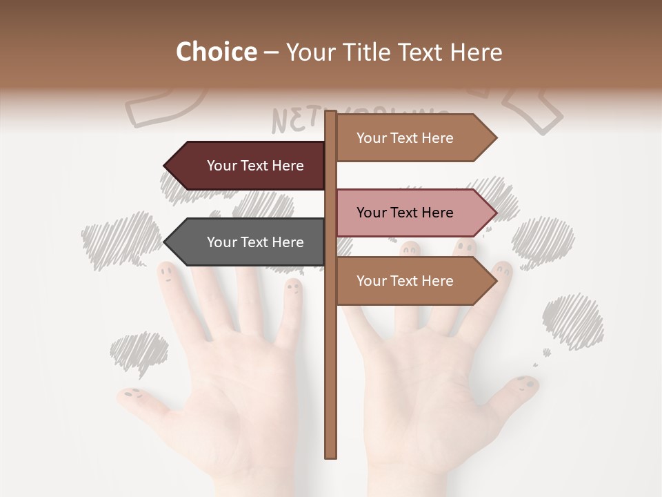 Gray Chat Finger PowerPoint Template