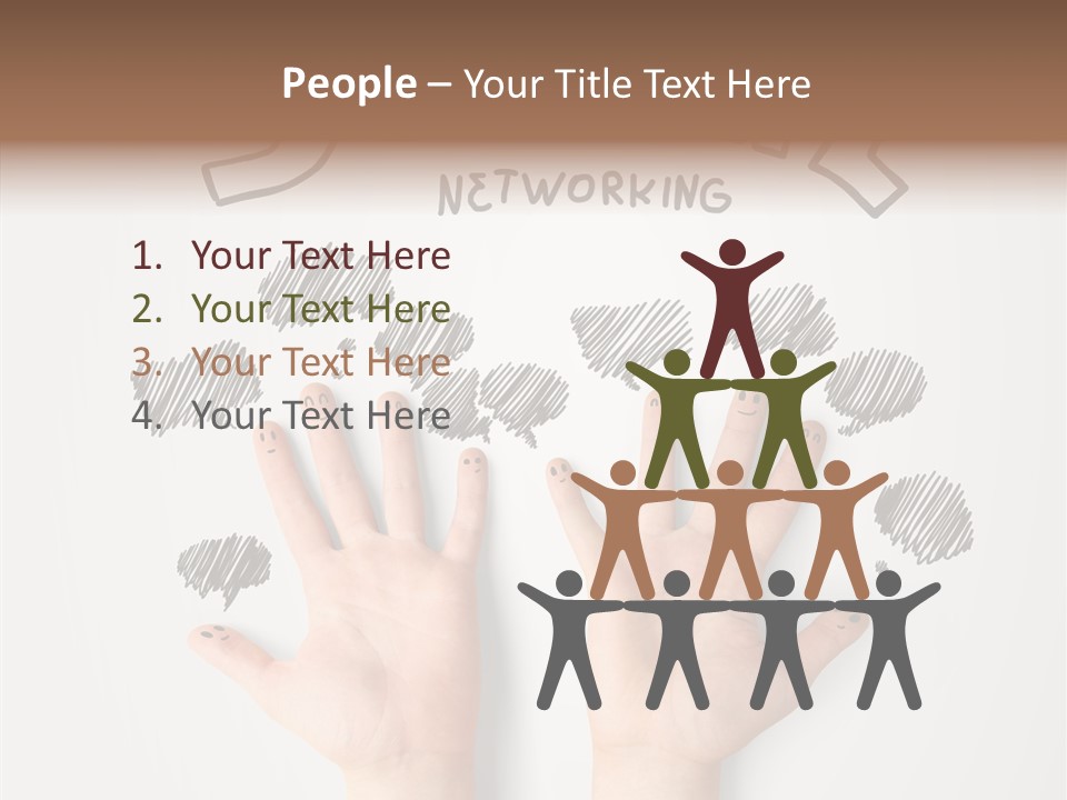 Gray Chat Finger PowerPoint Template