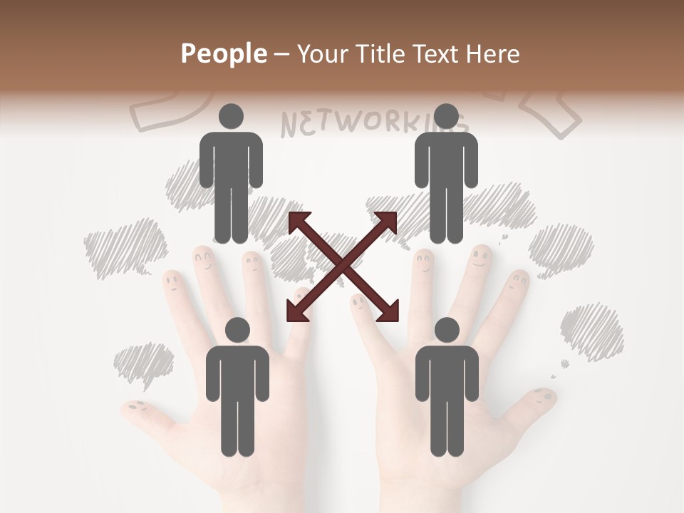 Gray Chat Finger PowerPoint Template