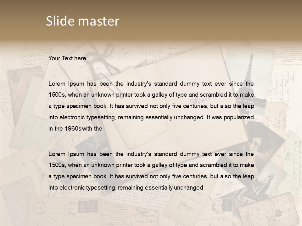 Shabby Paris Paper PowerPoint Template