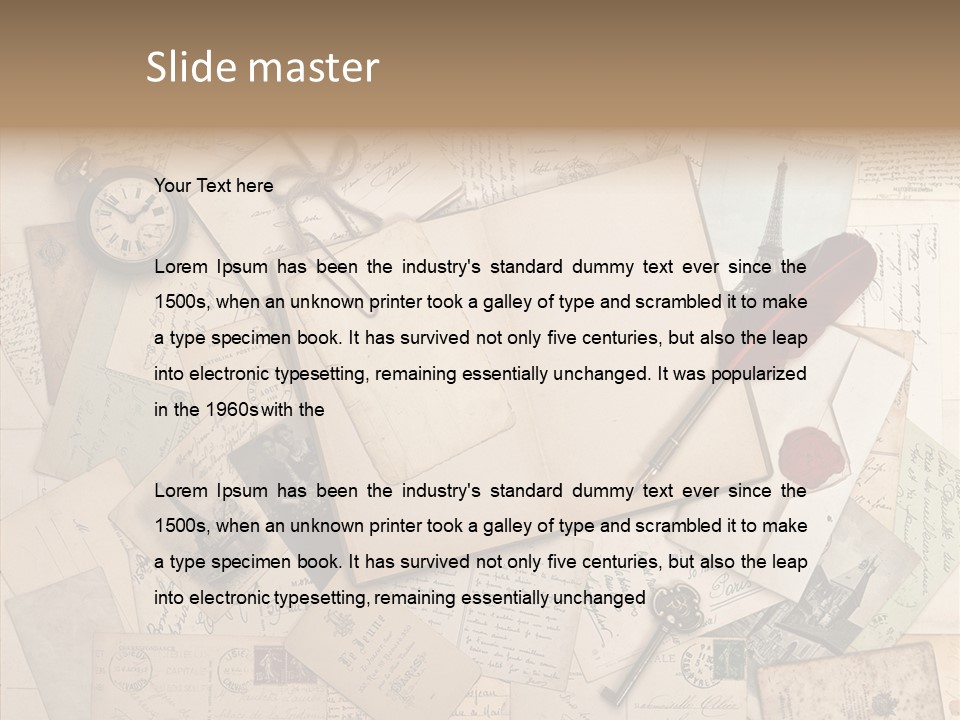 Blank Handwriting France PowerPoint Template