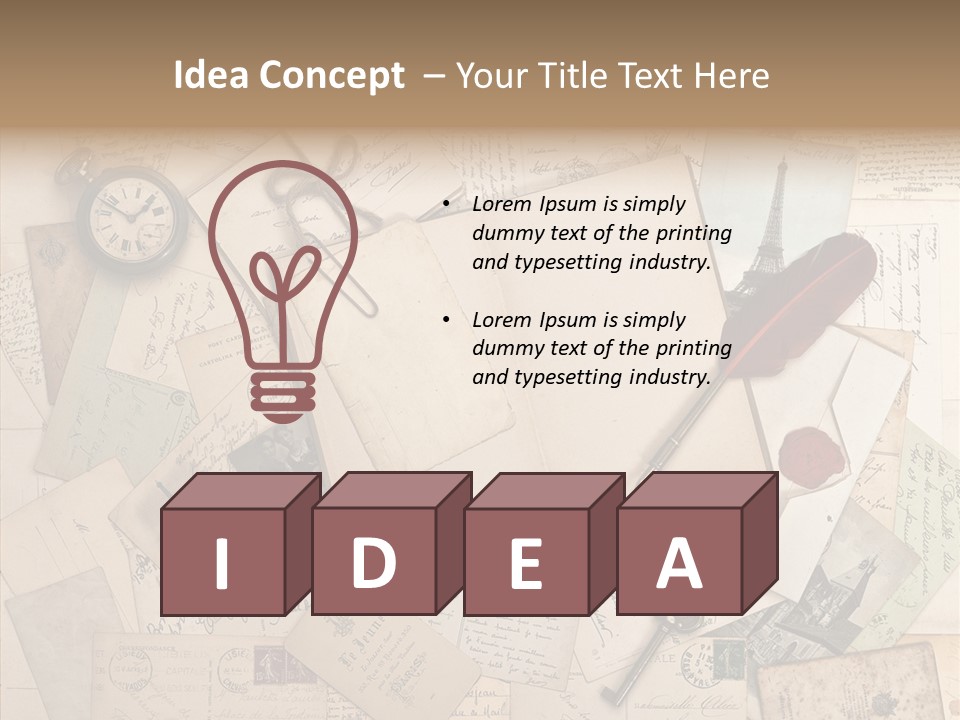 Blank Handwriting France PowerPoint Template