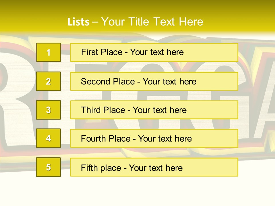 White Isolated On White Reggae Music PowerPoint Template