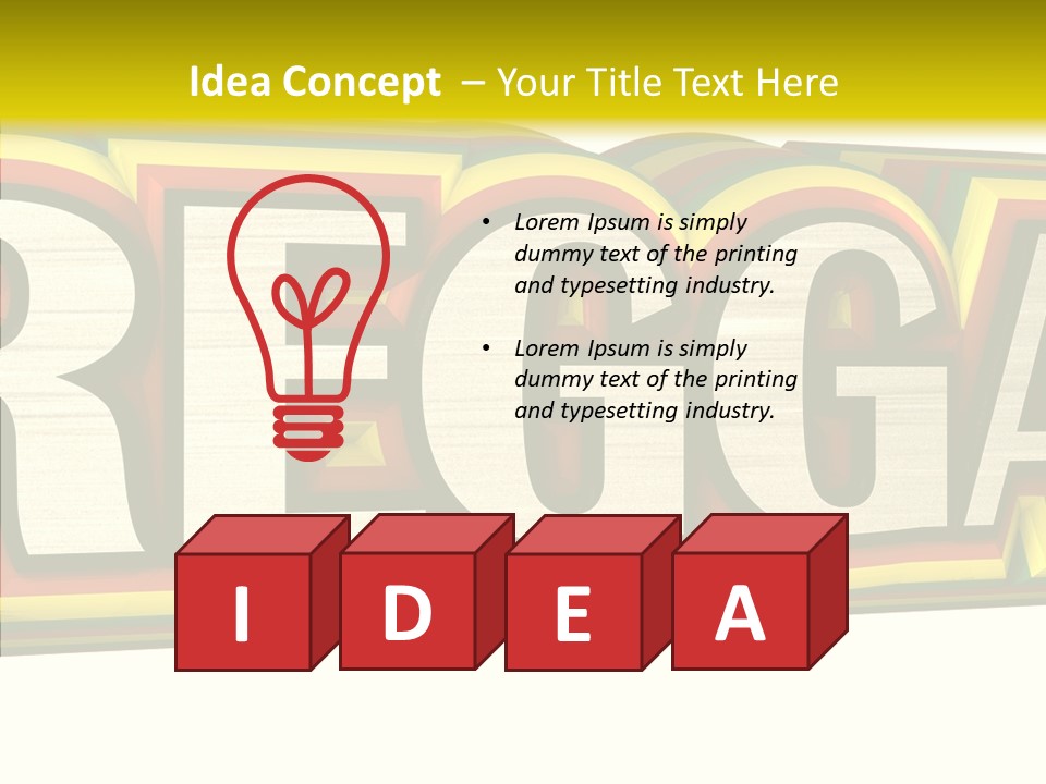 White Isolated On White Reggae Music PowerPoint Template