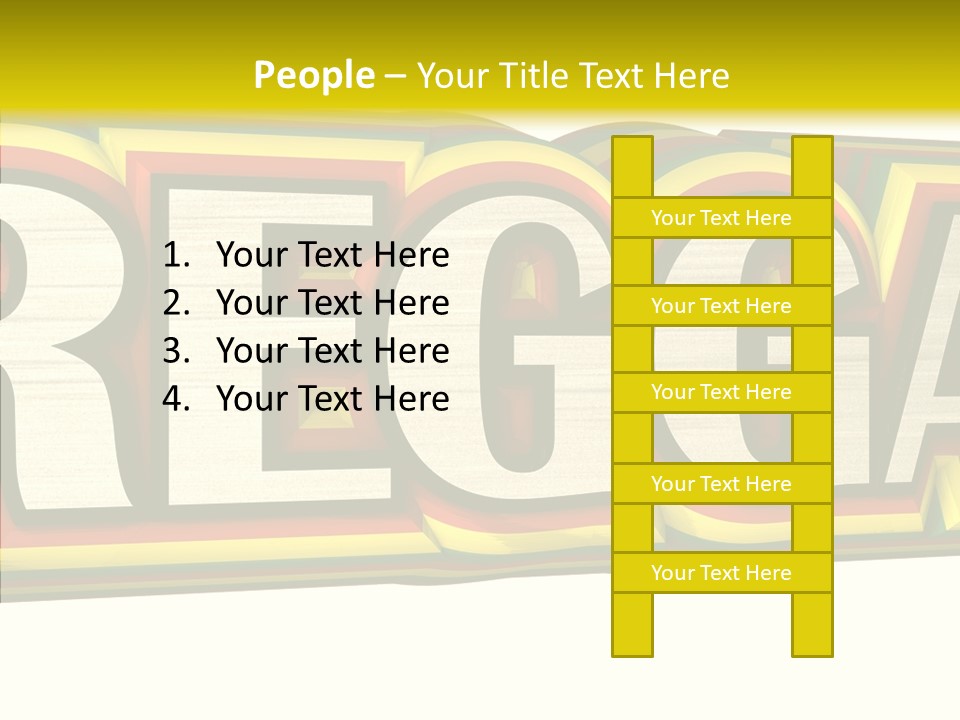 White Isolated On White Reggae Music PowerPoint Template