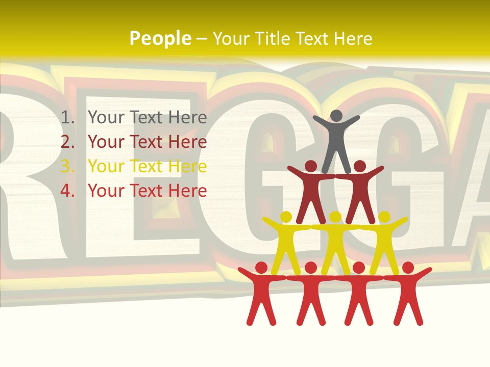 White Isolated On White Reggae Music PowerPoint Template