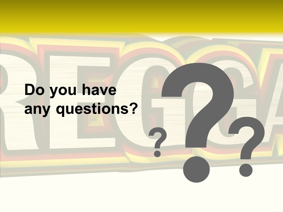 White Isolated On White Reggae Music PowerPoint Template