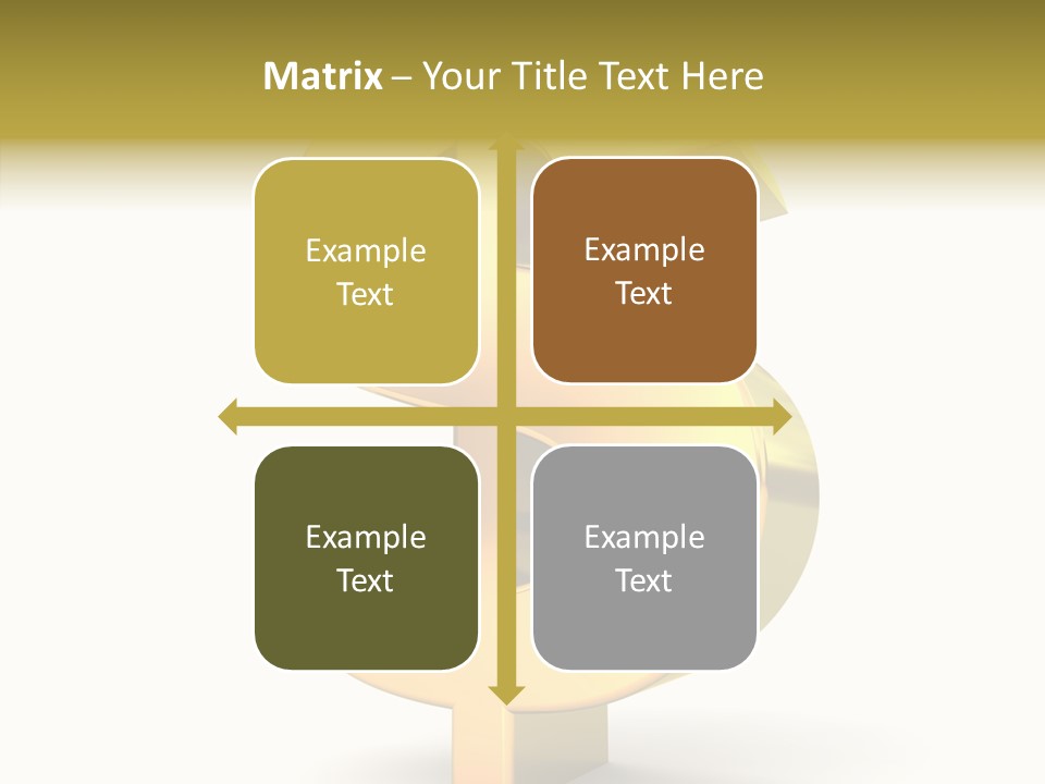 Icon Exchange Gold PowerPoint Template