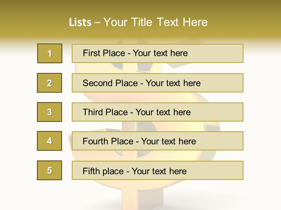 Icon Exchange Gold PowerPoint Template