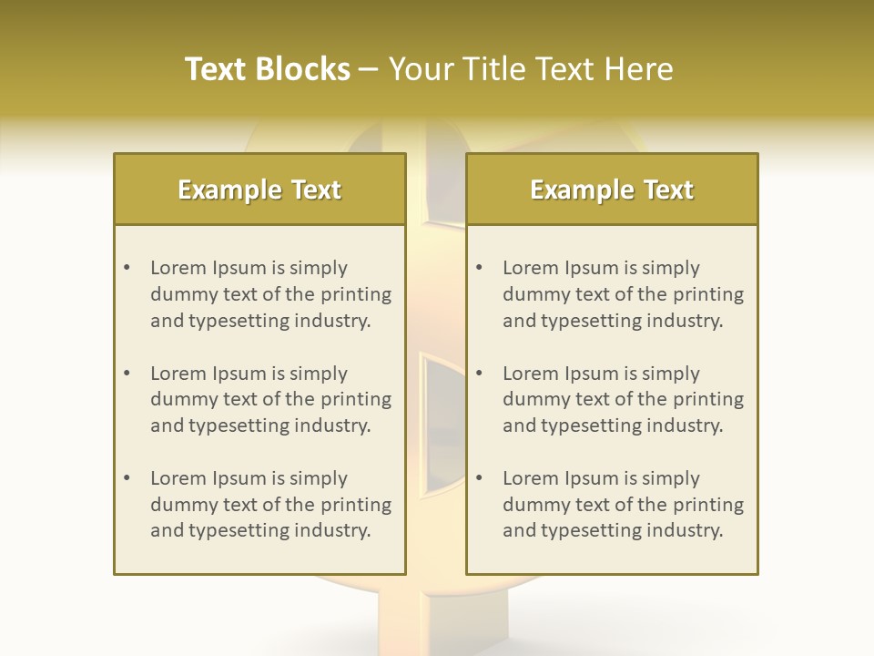 Icon Exchange Gold PowerPoint Template