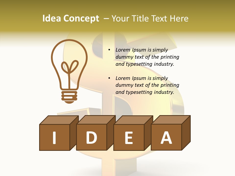 Icon Exchange Gold PowerPoint Template
