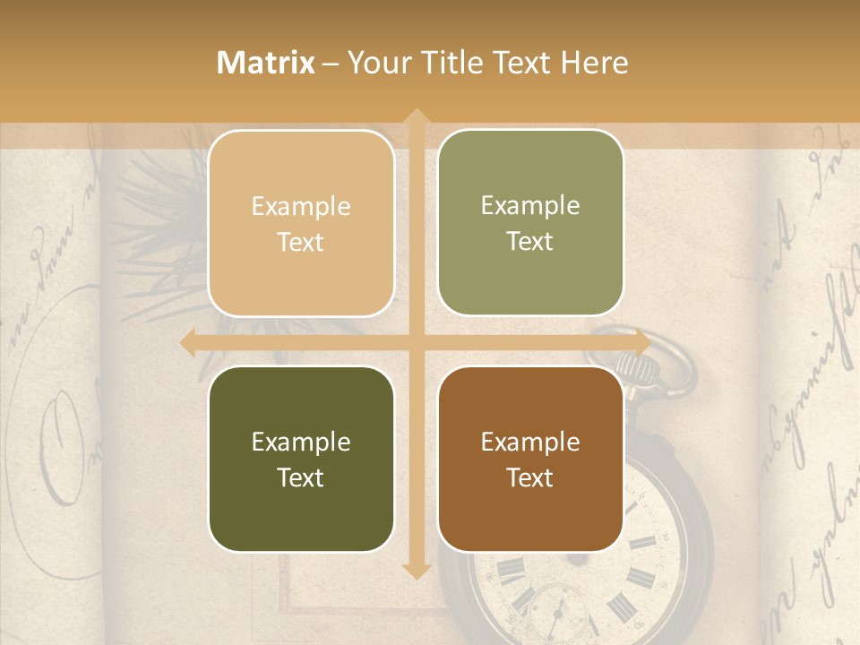 Nostalgia Golden Clock PowerPoint Template