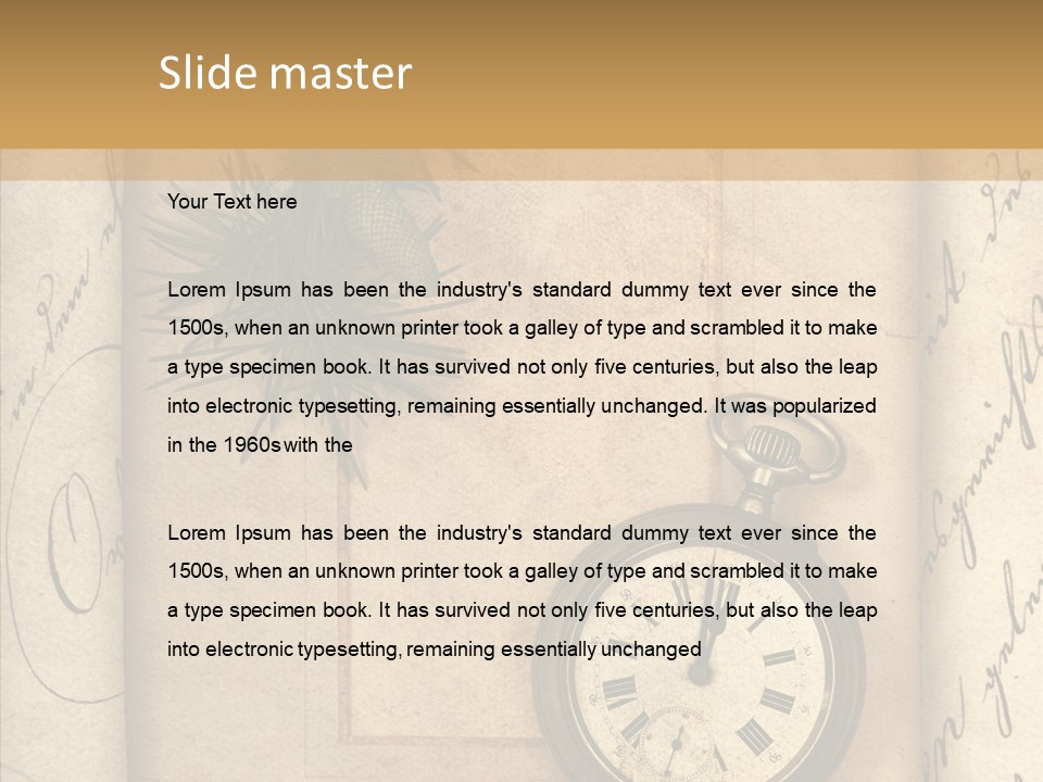 Nostalgia Golden Clock PowerPoint Template