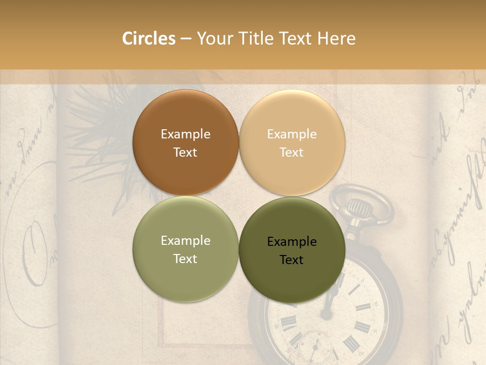 Nostalgia Golden Clock PowerPoint Template