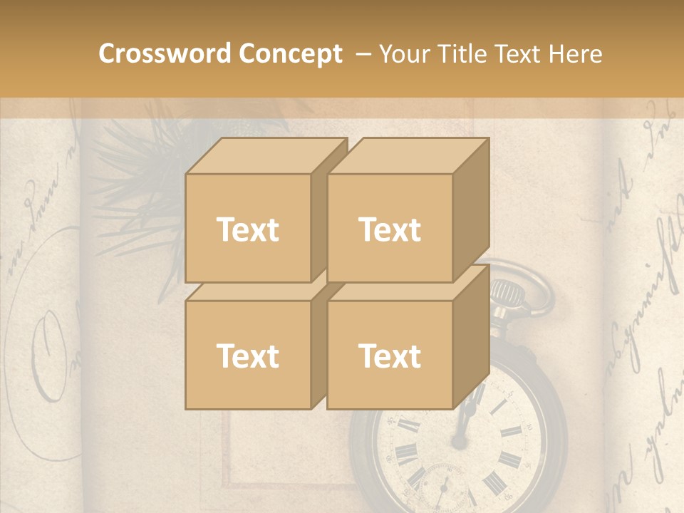 Nostalgia Golden Clock PowerPoint Template